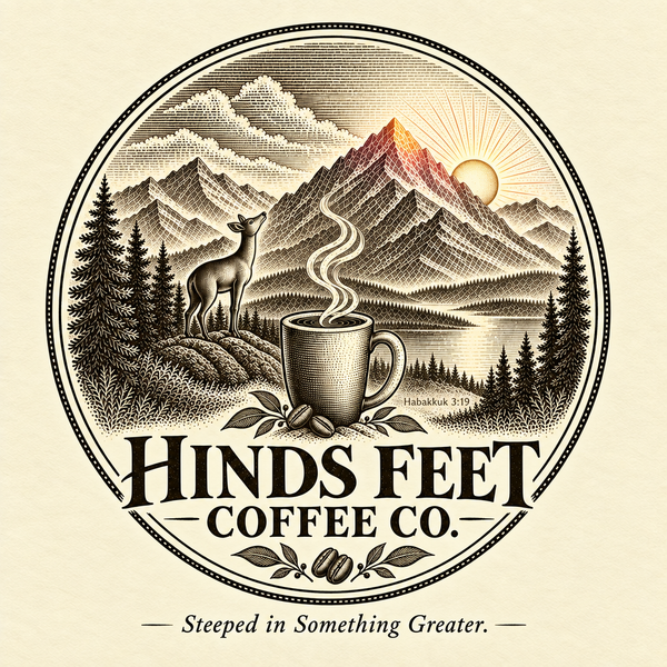 Hinds Feet Coffee Co. Complete Brand Logo with Tagline